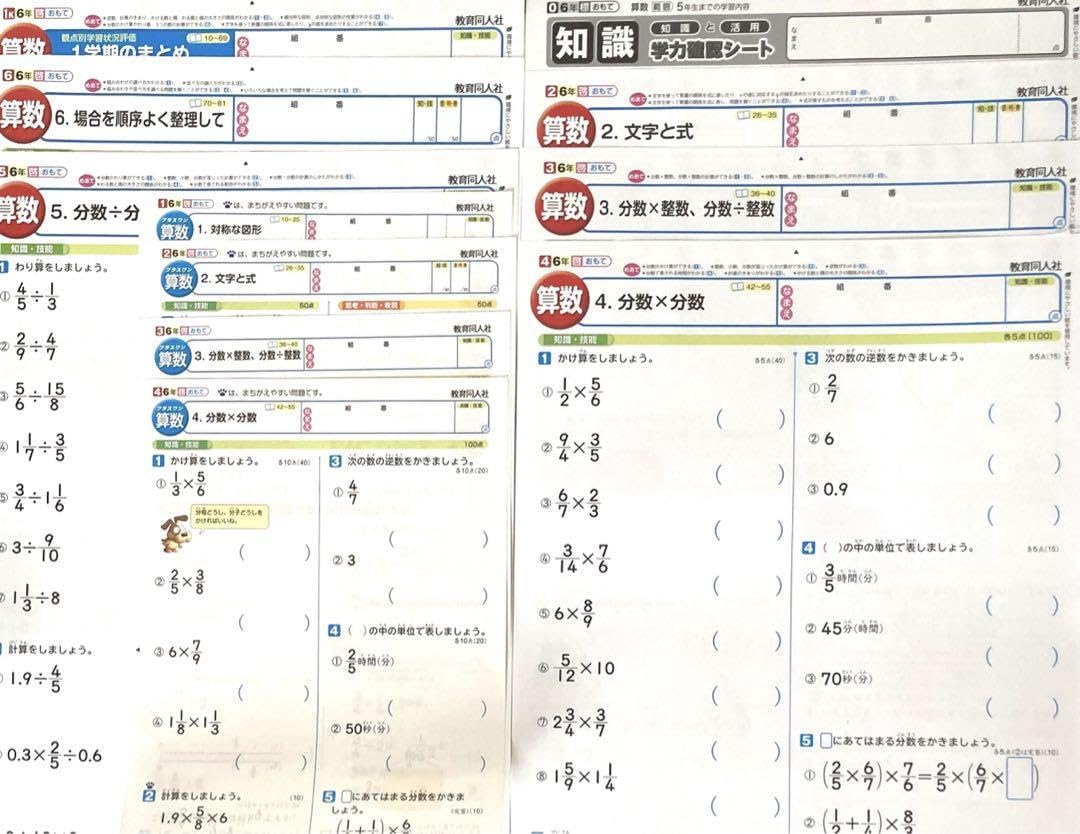 Amazon.co.jp: 未記入 小学6年 算数 カラーテスト プレテスト付き